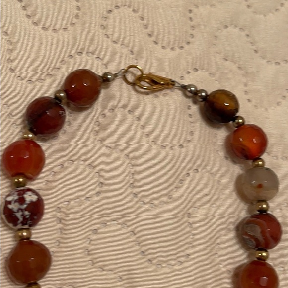 Set of Four Rust and Tan Tone Bead Necklaces - Picture 3 of 11